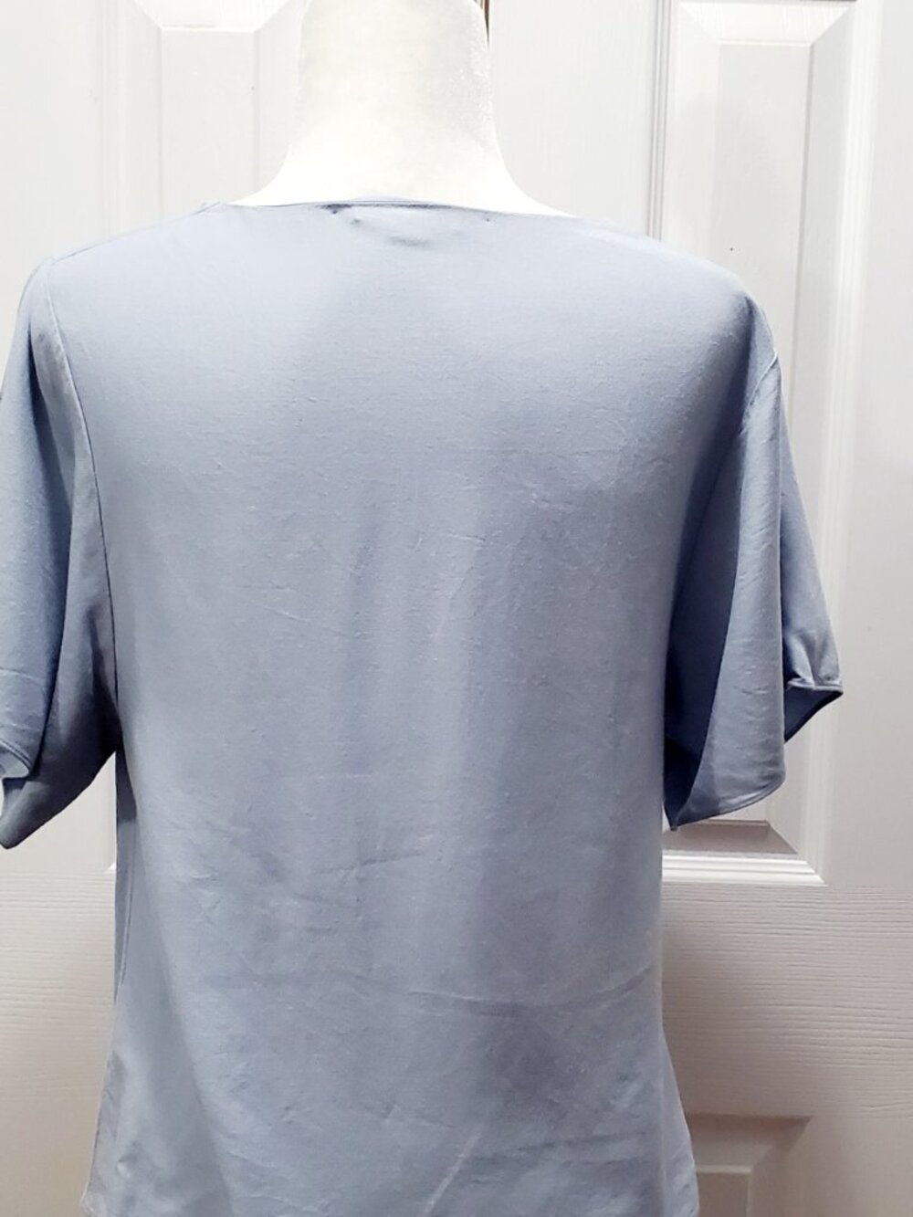 Vince Cowl Neck Top XS Blue Minimalist Coastal Quiet Luxury Blouse Hamptons - Picture 4 of 12